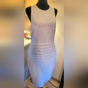 Gold beaded white dress